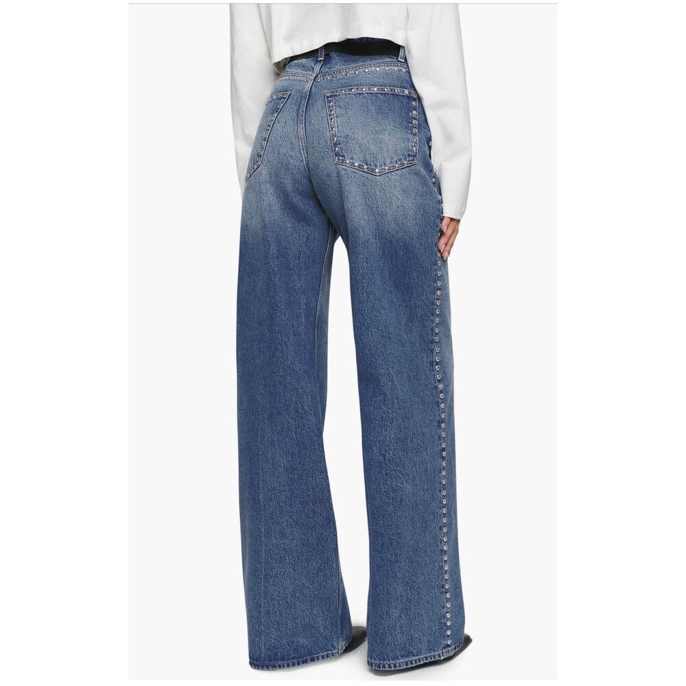 Reformation Cary Studded High Waist Wide Leg Jeans Size 29 New - Picture 2 of 6